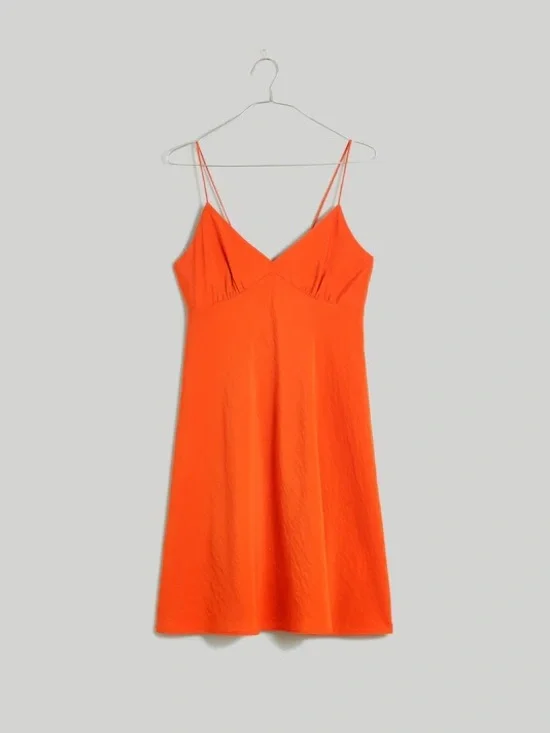 Madewell Layton Mini Slip Dress - Copperwashed Orange - Picture 7 of 7